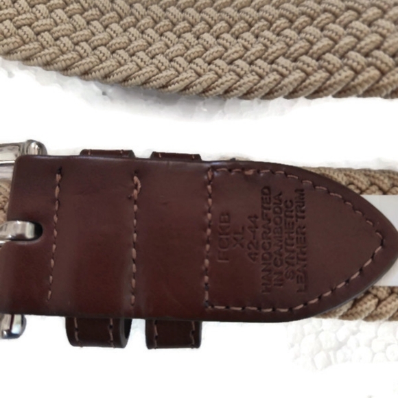 Tommy Hilfiger Woven Belt With Leather Trim XL 42-44 New No Tag - Picture 2 of 3